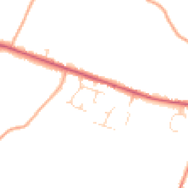 Daytime road noise heatmap for LU6 3RT