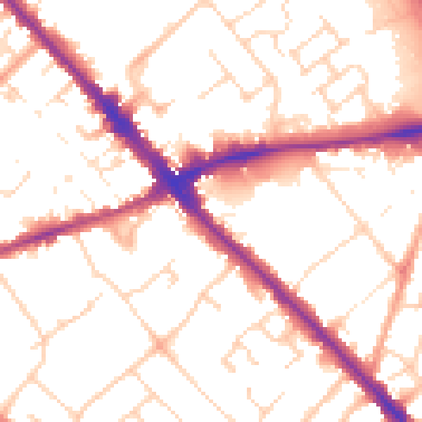 Daytime road noise heatmap for LU6 3RZ