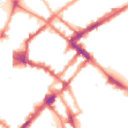 Night-time road noise heatmap for M1 1AS