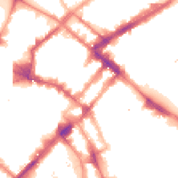 Night-time road noise heatmap for M1 1DB