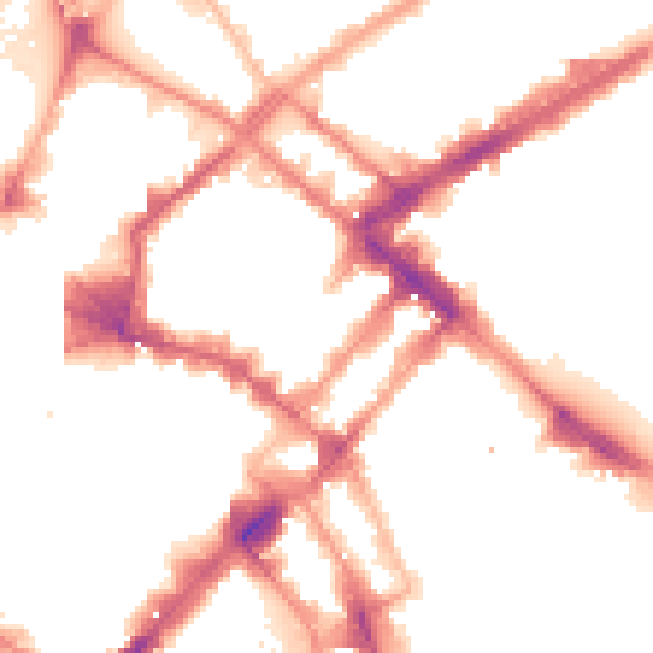 Night-time road noise heatmap for M1 1DF