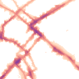 Night-time road noise heatmap for M1 1EE