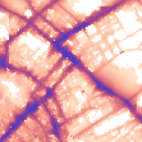 Daytime road noise heatmap for M1 1EU