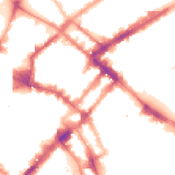 Night-time road noise heatmap for M1 1FN