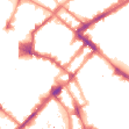 Night-time road noise heatmap for M1 1JA