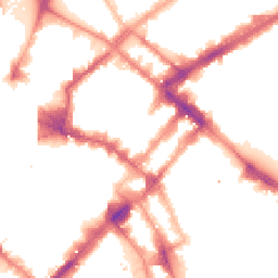 Night-time road noise heatmap for M1 1JJ
