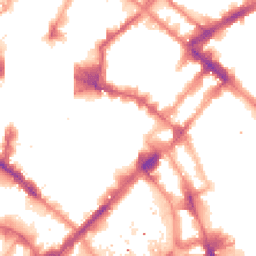 Night-time road noise heatmap for M1 1LS