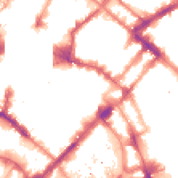 Night-time road noise heatmap for M1 1LT