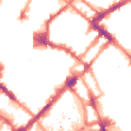 Night-time road noise heatmap for M1 1LU