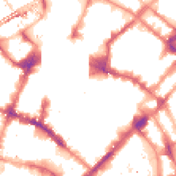 Night-time road noise heatmap for M1 1PD