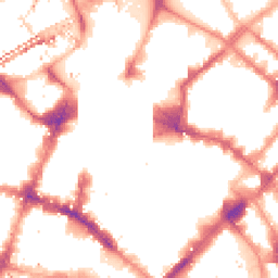 Night-time road noise heatmap for M1 1PT