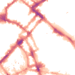 Night-time road noise heatmap for M1 2EH