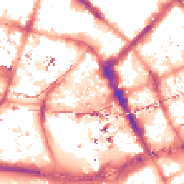 Night-time road noise heatmap for M1 5JW