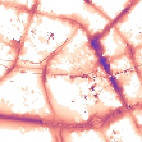 Night-time road noise heatmap for M1 5ND