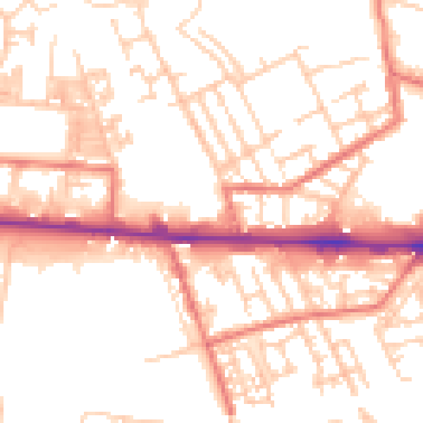 Daytime road noise heatmap for M11 1AA