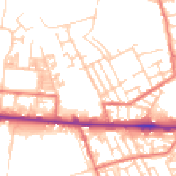 Daytime road noise heatmap for M11 1AB
