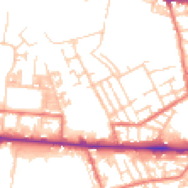 Daytime road noise heatmap for M11 1AD