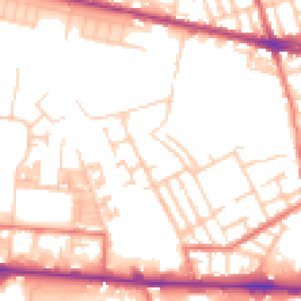 Daytime road noise heatmap for M11 1AE