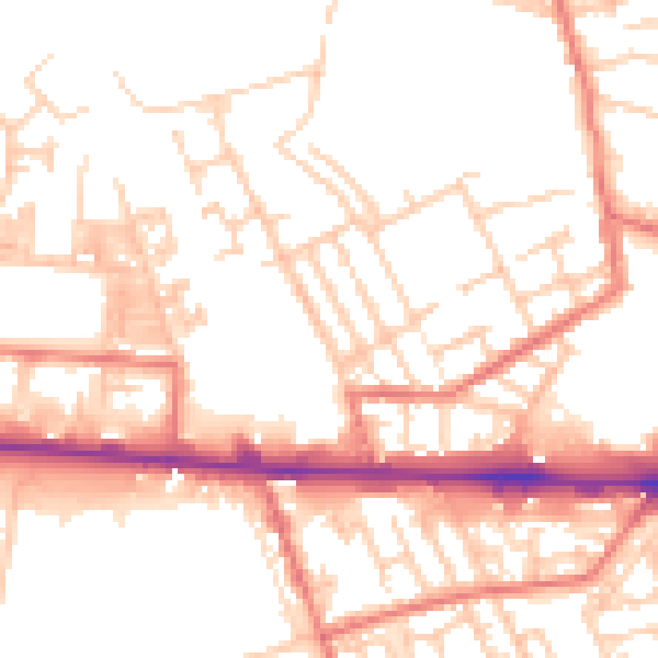 Daytime road noise heatmap for M11 1AN