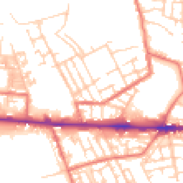 Daytime road noise heatmap for M11 1AT