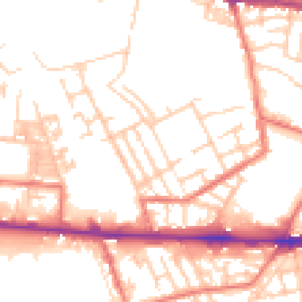 Daytime road noise heatmap for M11 1AU