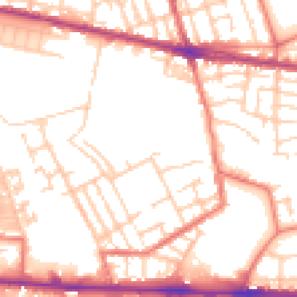 Daytime road noise heatmap for M11 1BA