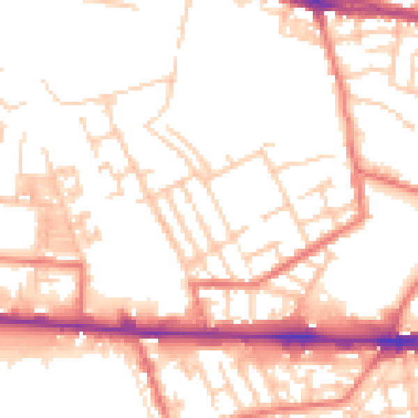 Daytime road noise heatmap for M11 1BB