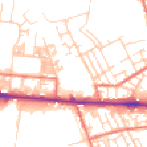 Daytime road noise heatmap for M11 1BL