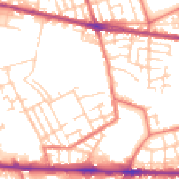 Daytime road noise heatmap for M11 1BS