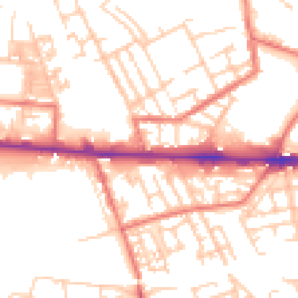 Daytime road noise heatmap for M11 1BU