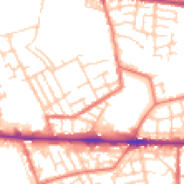 Daytime road noise heatmap for M11 1BY