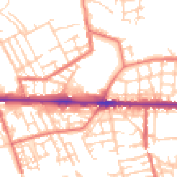 Daytime road noise heatmap for M11 1DA