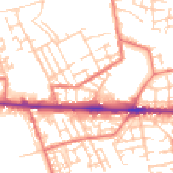 Daytime road noise heatmap for M11 1DE
