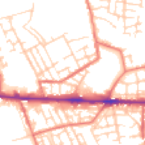 Daytime road noise heatmap for M11 1DH