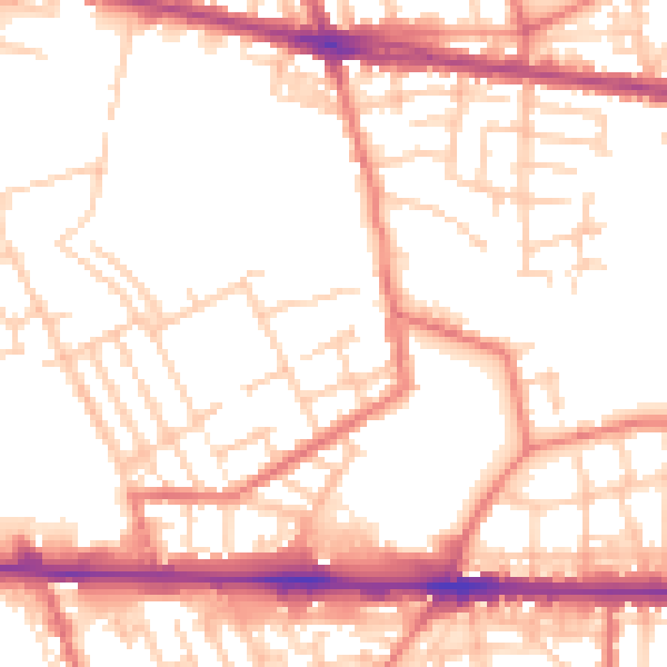 Daytime road noise heatmap for M11 1DN