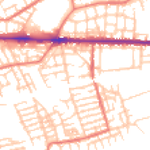 Daytime road noise heatmap for M11 1LN
