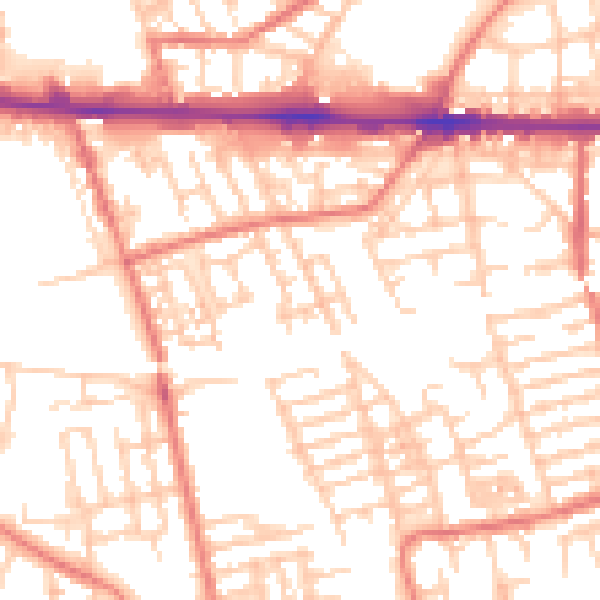 Daytime road noise heatmap for M11 1NP