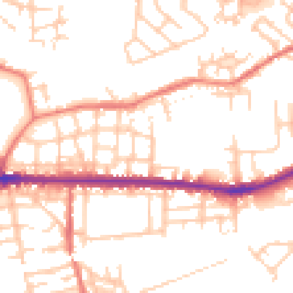 Daytime road noise heatmap for M11 1PE