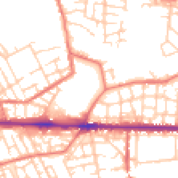 Daytime road noise heatmap for M11 1QG