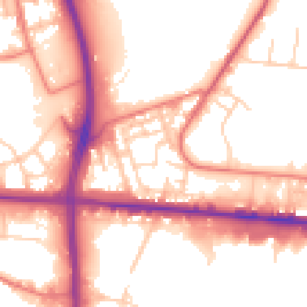 Daytime road noise heatmap for M11 2AT