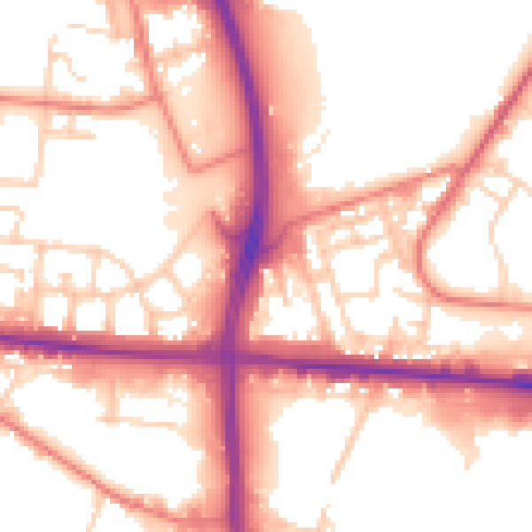 Daytime road noise heatmap for M11 2BD