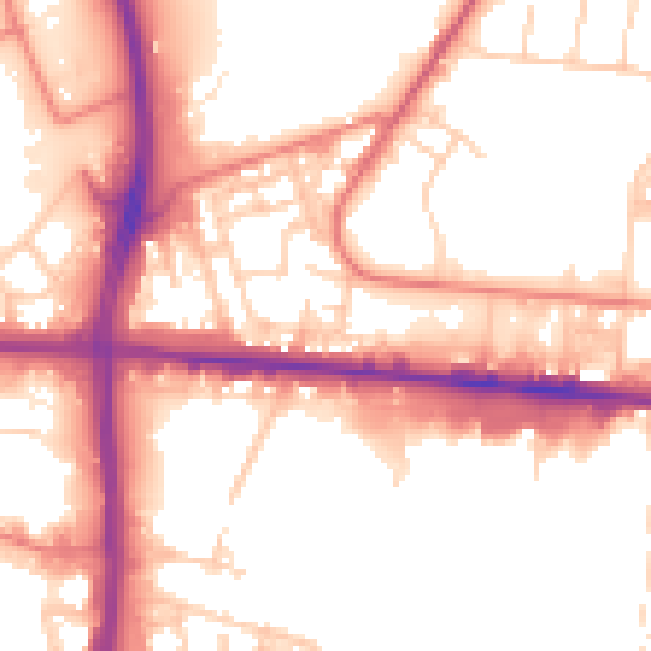 Daytime road noise heatmap for M11 2EQ
