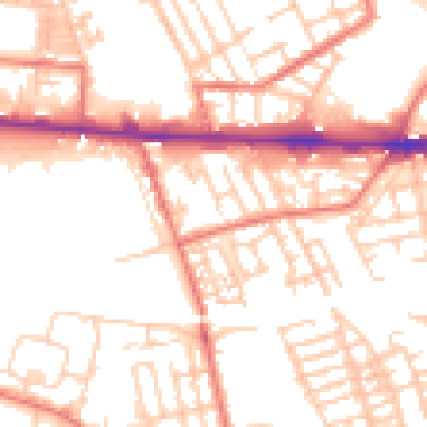 Daytime road noise heatmap for M11 2FE