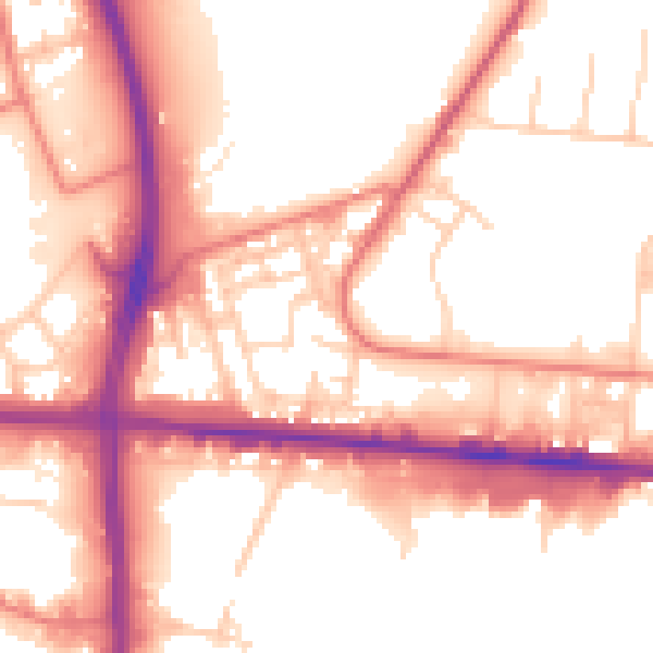 Daytime road noise heatmap for M11 2FF
