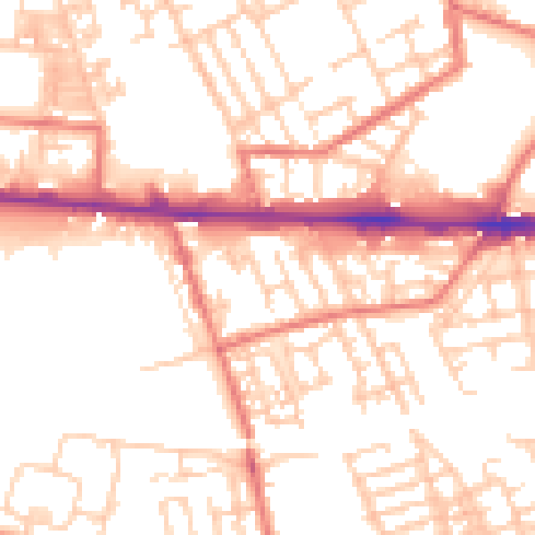 Daytime road noise heatmap for M11 2LL