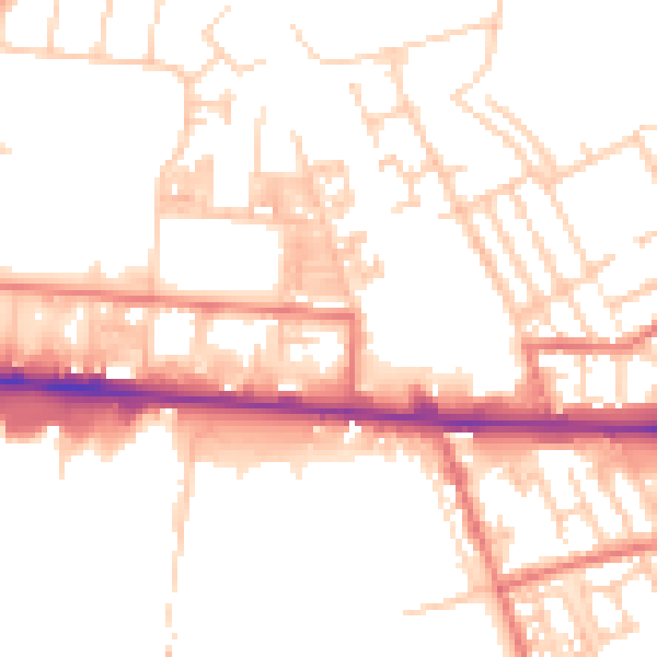 Daytime road noise heatmap for M11 2LQ