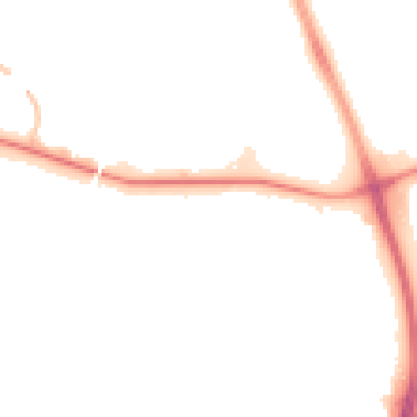 Night-time road noise heatmap for M11 3JB