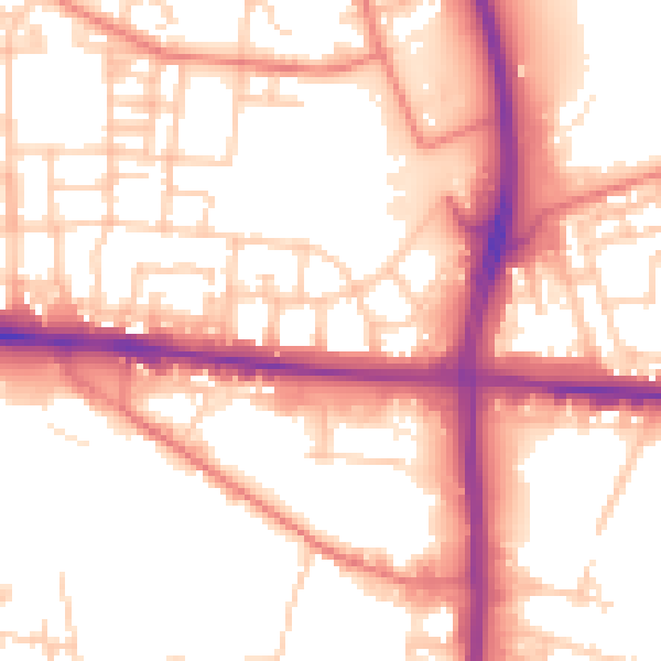 Daytime road noise heatmap for M11 3LR