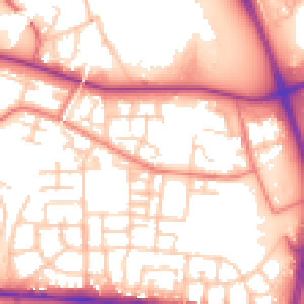 Daytime road noise heatmap for M11 3QA