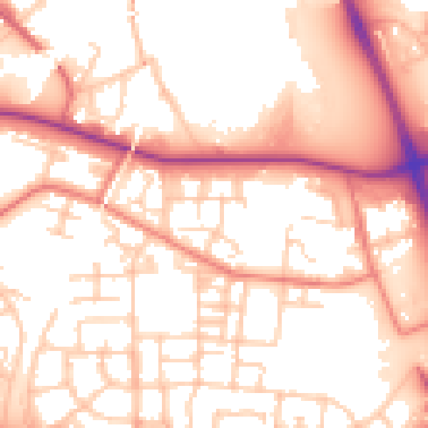 Daytime road noise heatmap for M11 3QL